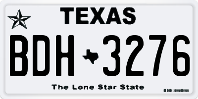 TX license plate BDH3276