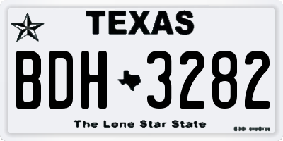 TX license plate BDH3282