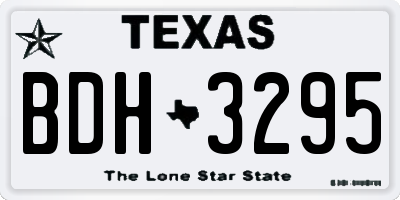 TX license plate BDH3295