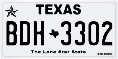 TX license plate BDH3302