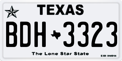 TX license plate BDH3323