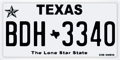 TX license plate BDH3340
