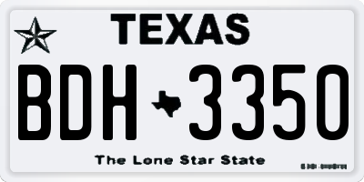 TX license plate BDH3350