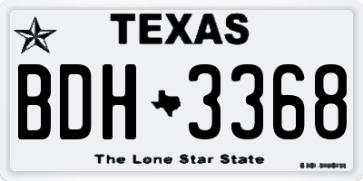 TX license plate BDH3368