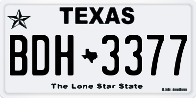 TX license plate BDH3377