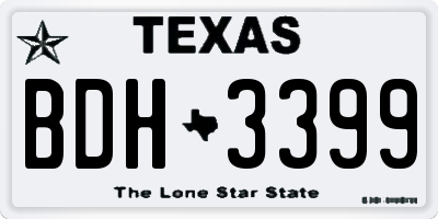 TX license plate BDH3399