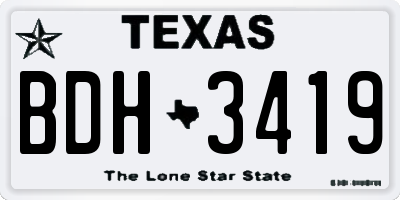 TX license plate BDH3419