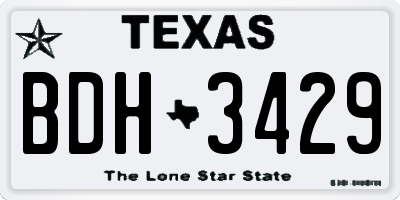 TX license plate BDH3429