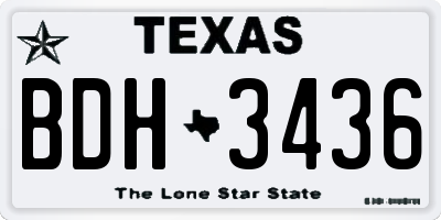 TX license plate BDH3436