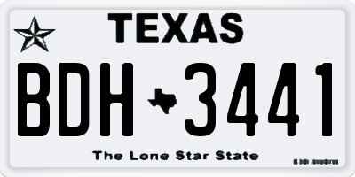 TX license plate BDH3441
