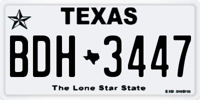TX license plate BDH3447