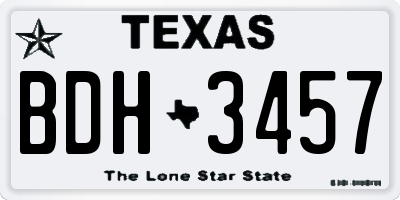 TX license plate BDH3457
