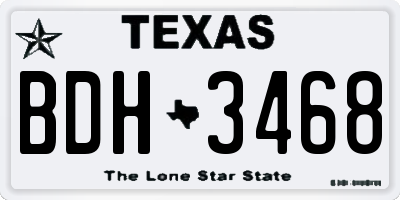 TX license plate BDH3468