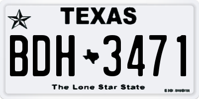 TX license plate BDH3471
