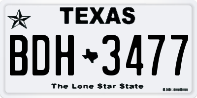 TX license plate BDH3477