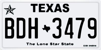 TX license plate BDH3479