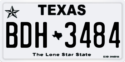 TX license plate BDH3484