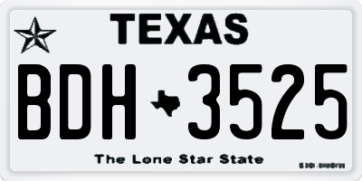 TX license plate BDH3525