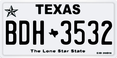 TX license plate BDH3532