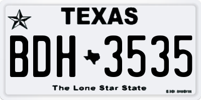 TX license plate BDH3535