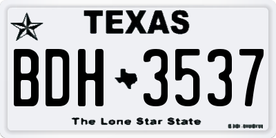 TX license plate BDH3537
