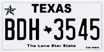 TX license plate BDH3545