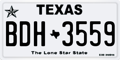 TX license plate BDH3559