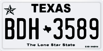 TX license plate BDH3589