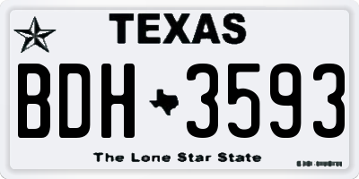 TX license plate BDH3593