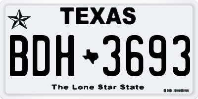 TX license plate BDH3693