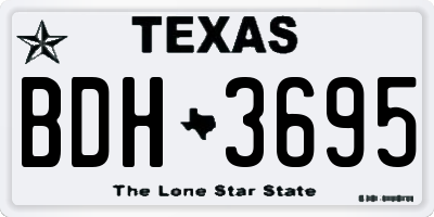 TX license plate BDH3695