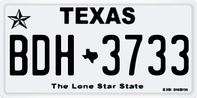 TX license plate BDH3733