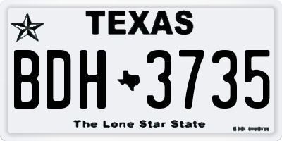TX license plate BDH3735