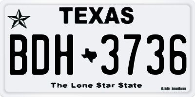 TX license plate BDH3736