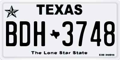 TX license plate BDH3748