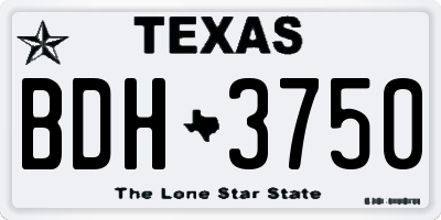 TX license plate BDH3750