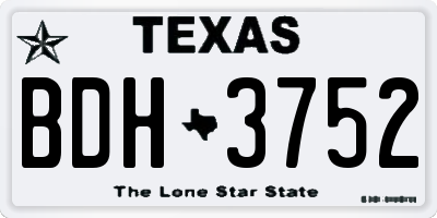 TX license plate BDH3752