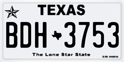 TX license plate BDH3753