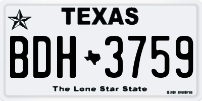 TX license plate BDH3759