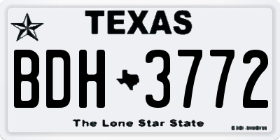 TX license plate BDH3772