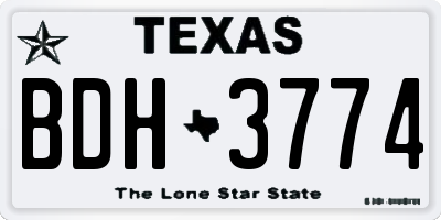 TX license plate BDH3774
