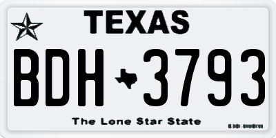TX license plate BDH3793