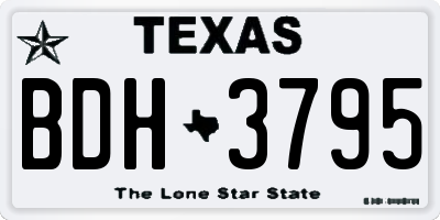TX license plate BDH3795