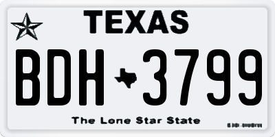 TX license plate BDH3799