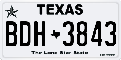 TX license plate BDH3843