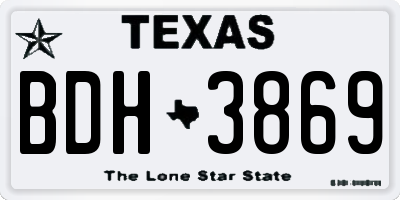 TX license plate BDH3869