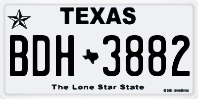 TX license plate BDH3882