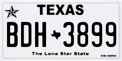 TX license plate BDH3899