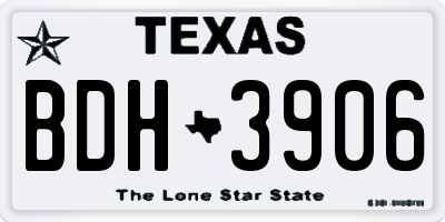 TX license plate BDH3906