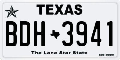 TX license plate BDH3941